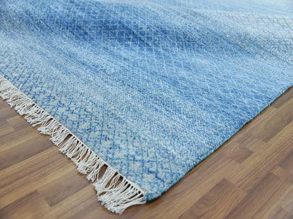 Blue 10'0" x 14'4" Modern and Contemporary Hand knotted Wool Rug - Sku: O079180