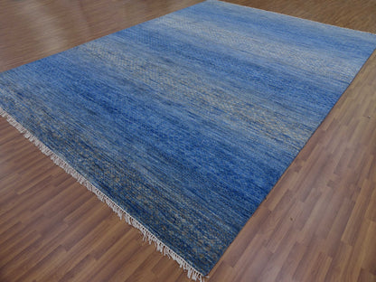 Blue 10'3" x 14'4" Modern and Contemporary Hand knotted Wool Rug - Sku: O079181