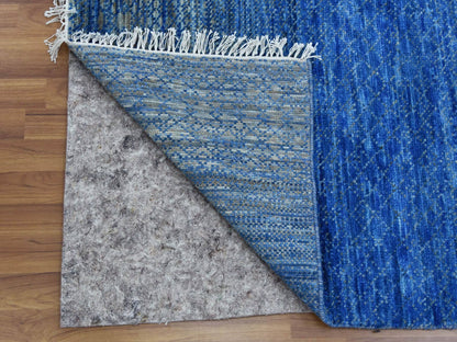 Blue 10'3" x 14'4" Modern and Contemporary Hand knotted Wool Rug - Sku: O079181