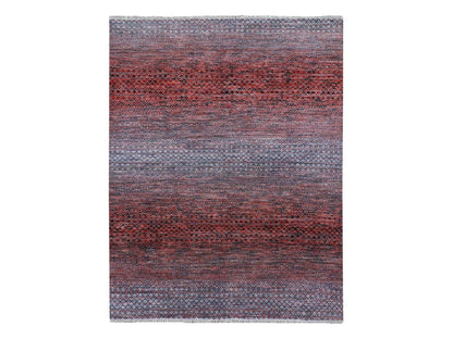 Modern / Contemporary hand-knotted wool rug in Red, 8' x 9'10" — SKU O079188