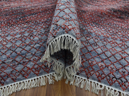 Modern / Contemporary hand-knotted wool rug in Red, 8' x 9'10" — SKU O079188 (view 5)