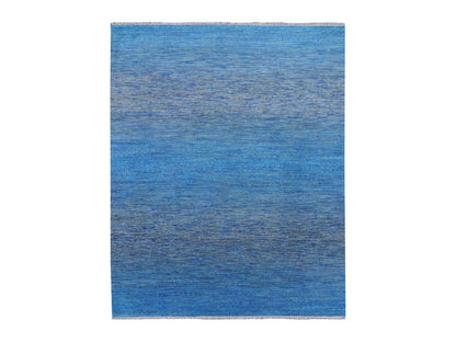 Blue 8'2" x 10'0" Modern and Contemporary Hand knotted Wool Rug - Sku: O079191