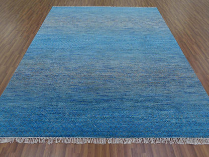 Modern / Contemporary hand-knotted wool rug in Blue, 8'2" x 10' — SKU O079191 (view 2)