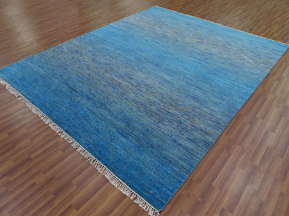 Modern / Contemporary hand-knotted wool rug in Blue, 8'2" x 10' — SKU O079191 (view 3)