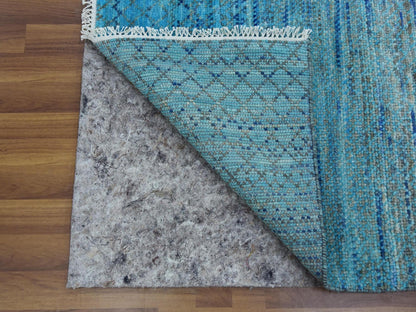 Blue 8'0" x 9'10" Modern and Contemporary Hand knotted Wool Rug - Sku: O079202