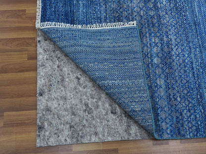 Blue 9'3" x 12'6" Modern and Contemporary Hand knotted Wool Rug - Sku: O079215