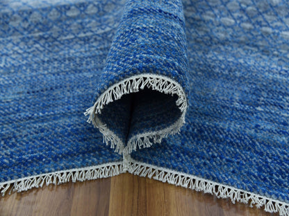 Blue 9'3" x 12'6" Modern and Contemporary Hand knotted Wool Rug - Sku: O079215