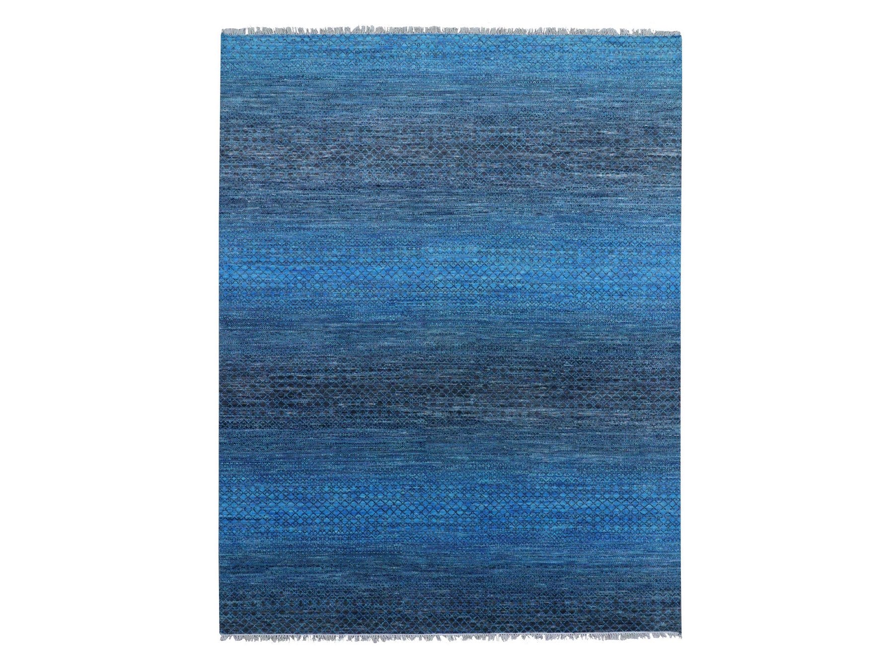 Modern / Contemporary hand-knotted wool rug in Blue, 9'4" x 12'1" — SKU O079219