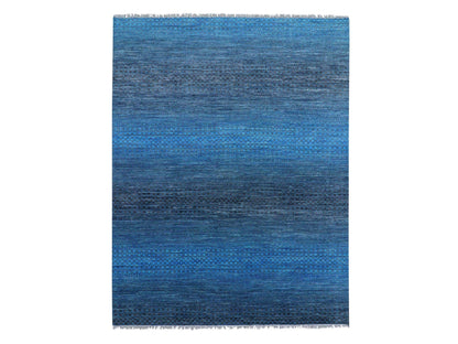 Blue 9'4" x 12'1" Modern and Contemporary Hand knotted Wool Rug - Sku: O079219