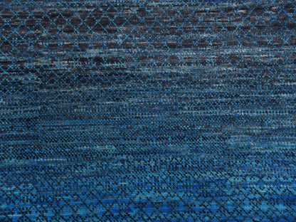 Blue 9'4" x 12'1" Modern and Contemporary Hand knotted Wool Rug - Sku: O079219