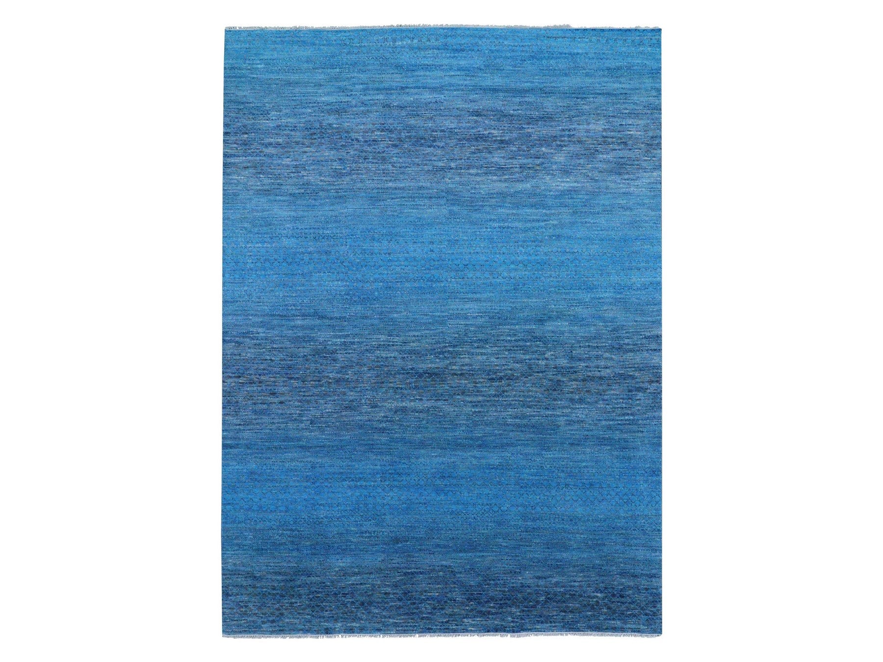 Modern / Contemporary hand-knotted wool rug in Blue, 9'1" x 11'10" — SKU O079221