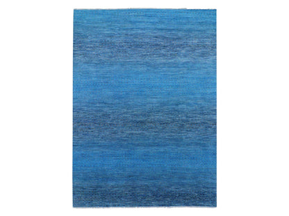 Blue 9'1" x 11'10" Modern and Contemporary Hand knotted Wool Rug - Sku: O079221