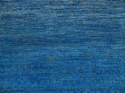 Blue 9'1" x 11'10" Modern and Contemporary Hand knotted Wool Rug - Sku: O079221