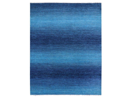 Blue 9'1" x 11'8" Modern and Contemporary Hand knotted Wool Rug - Sku: O079227