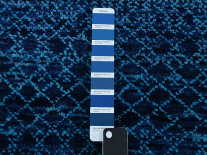 Blue 9'1" x 11'8" Modern and Contemporary Hand knotted Wool Rug - Sku: O079227