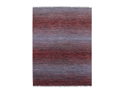 Modern / Contemporary hand-knotted wool rug in Red, 9'1" x 12'1" — SKU O079238