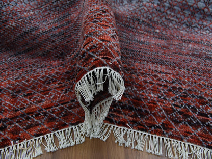 Modern / Contemporary hand-knotted wool rug in Red, 9'1" x 12'1" — SKU O079238 (view 5)