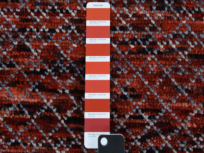 Modern / Contemporary hand-knotted wool rug in Red, 9'1" x 12'1" — SKU O079238 (view 7)