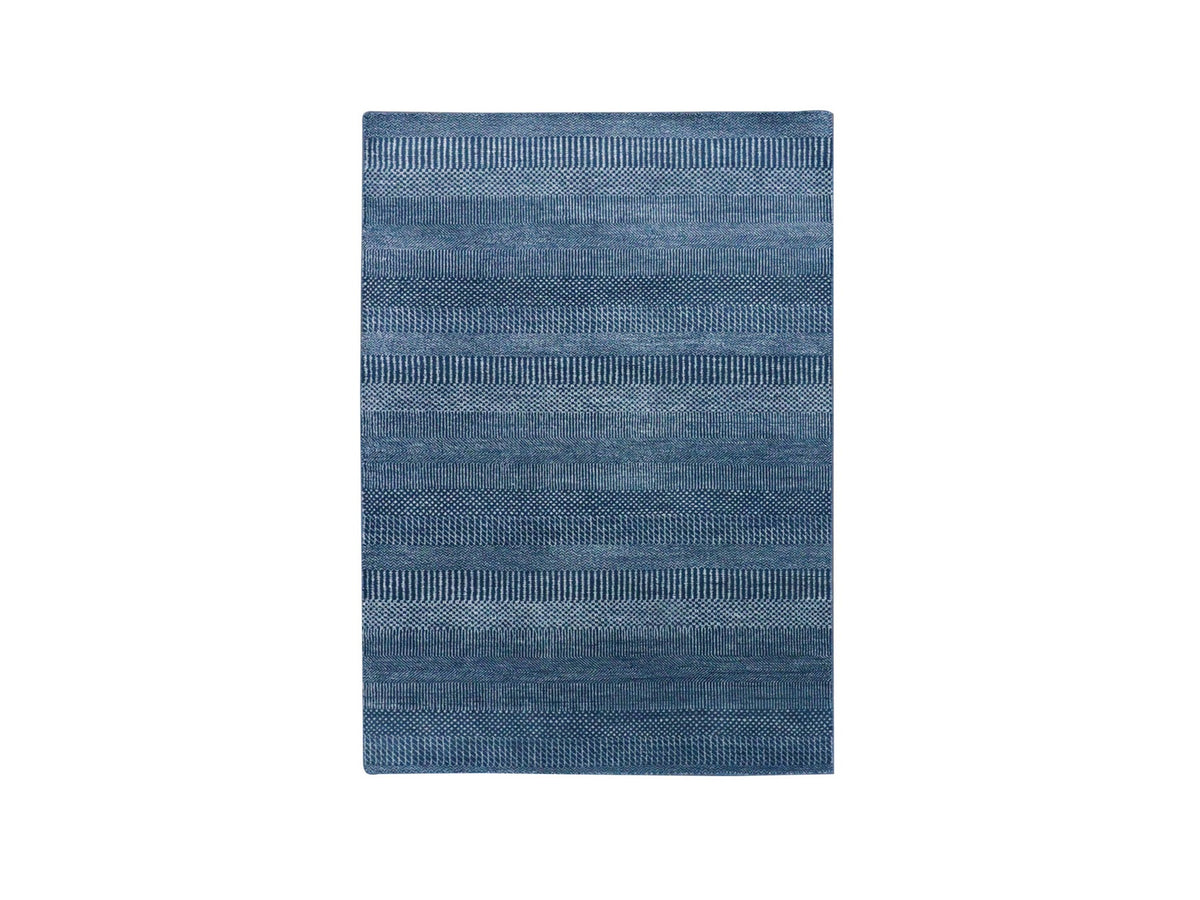 Gabbeh Modern / Contemporary hand-knotted wool/silk rug in Blue, 4'1" x 6'1" — SKU O079242