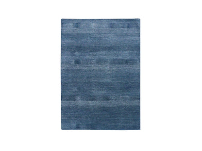 Blue 4'1" x 6'1" Modern and Contemporary Hand knotted Wool/Silk Rug - Sku: O079242