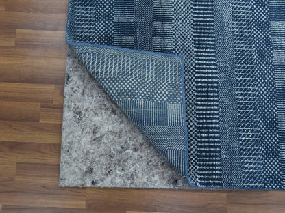 Blue 4'1" x 6'1" Modern and Contemporary Hand knotted Wool/Silk Rug - Sku: O079242