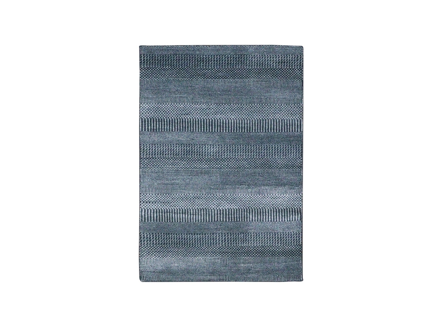 Gabbeh Modern / Contemporary hand-knotted wool/silk rug in Gray, 3'3" x 5' — SKU O079253
