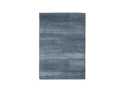 Gabbeh Modern / Contemporary hand-knotted wool/silk rug in Gray, 3'3" x 5' — SKU O079253