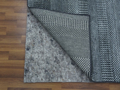 Gabbeh Modern / Contemporary hand-knotted wool/silk rug in Gray, 3'3" x 5' — SKU O079253 (view 3)
