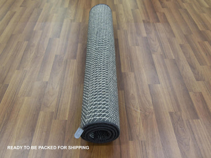 Gabbeh Modern / Contemporary hand-knotted wool/silk rug in Gray, 3'3" x 5' — SKU O079253 (view 5)