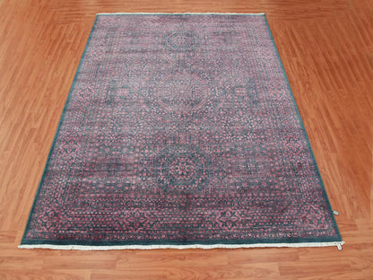 Green 8'0" x 9'9" Traditional Hand knotted Wool/Silk Rug - Sku: O079273