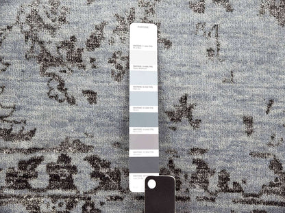 Tabriz Transitional hand-knotted wool/silk rug in Gray, 8'10" x 11'9" — SKU O079278 (view 7)