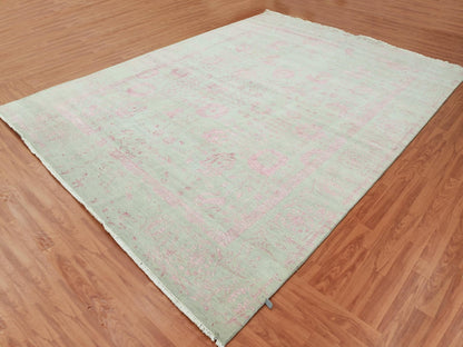 Modern / Contemporary hand-knotted wool/silk rug in Gray, 9' x 11'10" — SKU O079284 (view 3)