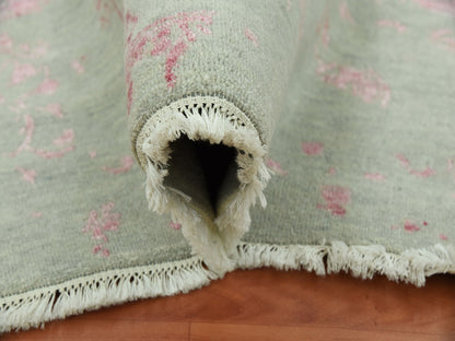 Modern / Contemporary hand-knotted wool/silk rug in Gray, 9' x 11'10" — SKU O079284 (view 5)