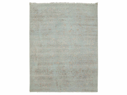 Serapi Heriz hand-knotted wool/silk rug in Gray, 9' x 12' — SKU O079285