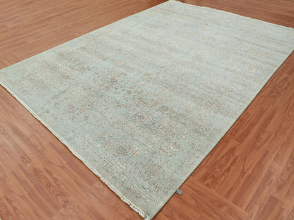 Serapi Heriz hand-knotted wool/silk rug in Gray, 9' x 12' — SKU O079285 (view 4)