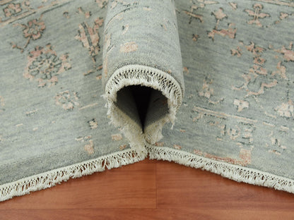 Grey 9'0" x 12'0" Traditional Hand knotted Wool/Silk Rug - Sku: O079285