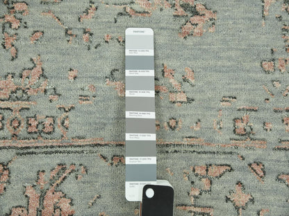 Grey 9'0" x 12'0" Traditional Hand knotted Wool/Silk Rug - Sku: O079285