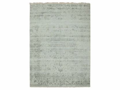 Grey 9'10" x 14'3" Traditional Hand knotted Wool/Silk Rug - Sku: O079288