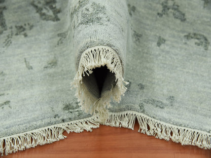 Grey 9'9" x 13'7" Modern / Contemporary Hand knotted Wool/Silk Rug - Sku: O079289