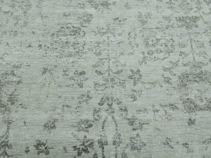 Modern / Contemporary hand-knotted wool/silk rug in Gray, 9'9" x 13'7" — SKU O079289 (view 8)