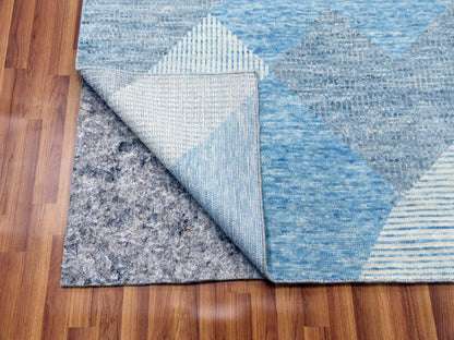 Blue 9'0" x 12'1" Modern and Contemporary Hand knotted Wool Rug - Sku: O079292
