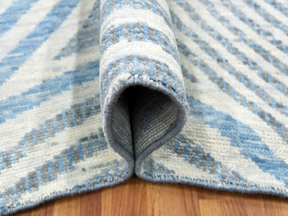 Blue 9'0" x 12'0" Modern and Contemporary Hand knotted Wool Rug - Sku: O079293