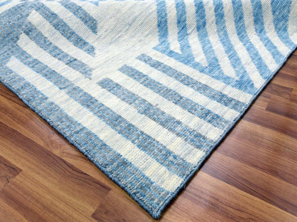 Blue 9'0" x 12'0" Modern and Contemporary Hand knotted Wool Rug - Sku: O079293