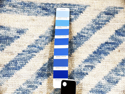 Blue 9'0" x 12'0" Modern and Contemporary Hand knotted Wool Rug - Sku: O079293