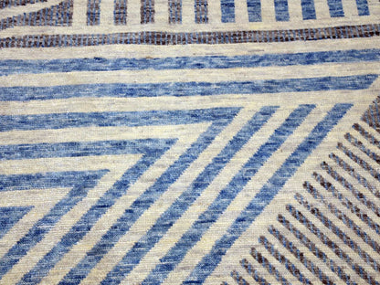 Blue 9'0" x 12'0" Modern and Contemporary Hand knotted Wool Rug - Sku: O079293