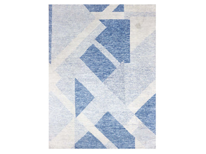 Blue 9'2" x 12'3" Modern and Contemporary Hand knotted Wool Rug - Sku: O079294