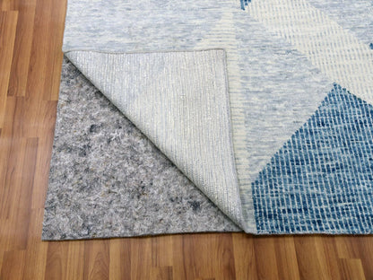 Blue 9'2" x 12'3" Modern and Contemporary Hand knotted Wool Rug - Sku: O079294
