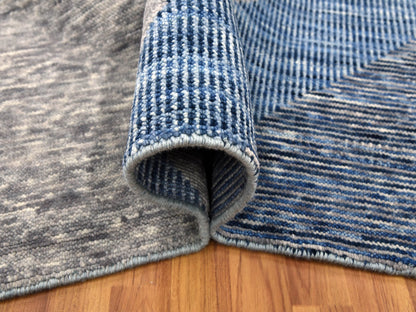 Blue 9'2" x 11'10" Modern and Contemporary Hand knotted Wool Rug - Sku: O079295