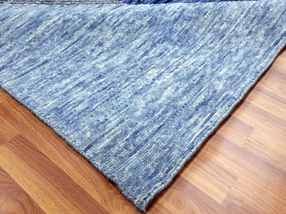 Blue 9'2" x 11'10" Modern and Contemporary Hand knotted Wool Rug - Sku: O079295