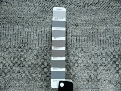 Modern / Contemporary hand-knotted wool/silk rug in Gray, 8' x 10' — SKU O079315 (view 8)